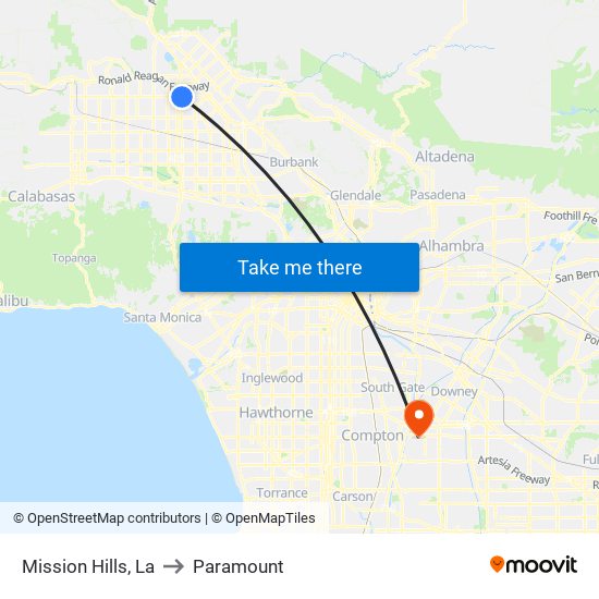 Mission Hills, La to Paramount map