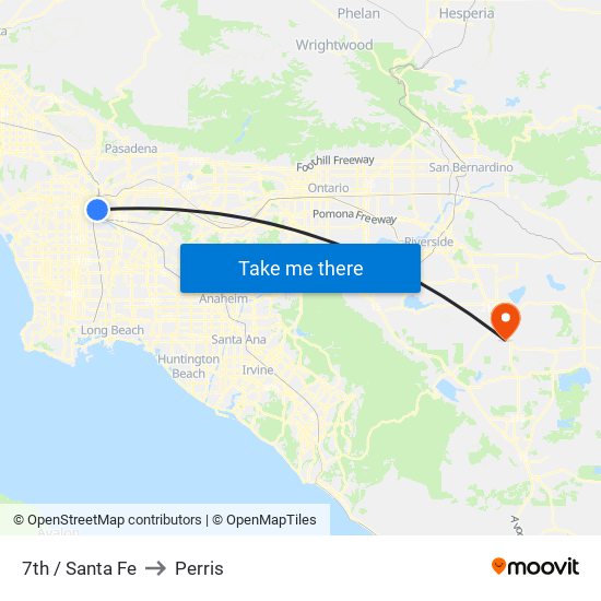 7th / Santa Fe to Perris map