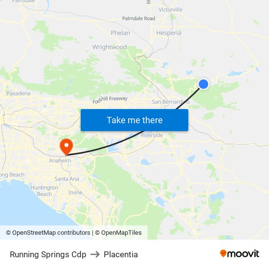 Running Springs Cdp to Placentia map