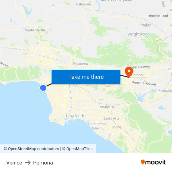 Venice to Pomona map
