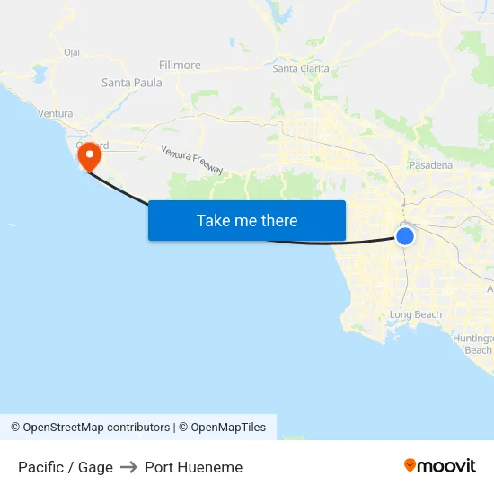 Pacific / Gage to Port Hueneme map