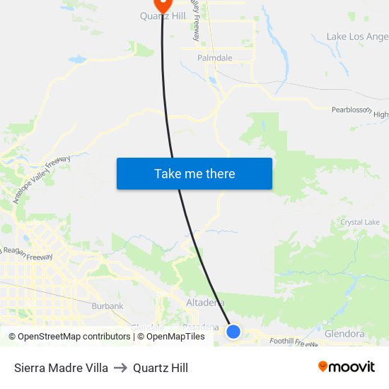 Sierra Madre Villa to Quartz Hill map