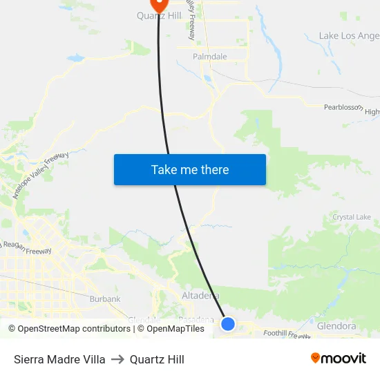 Sierra Madre Villa to Quartz Hill map
