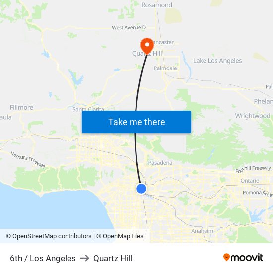 6th / Los Angeles to Quartz Hill map