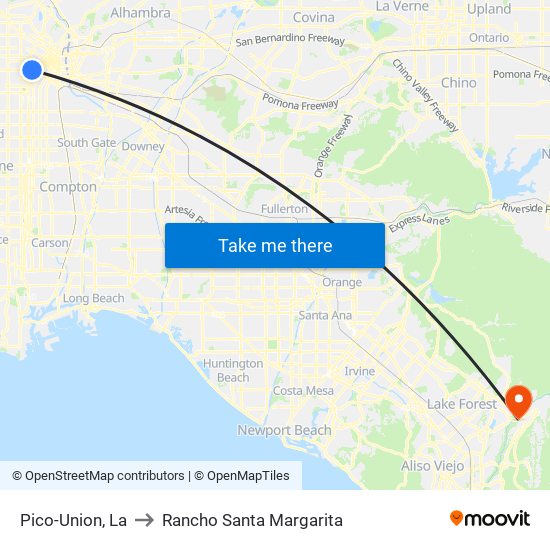 Pico-Union, La to Rancho Santa Margarita map