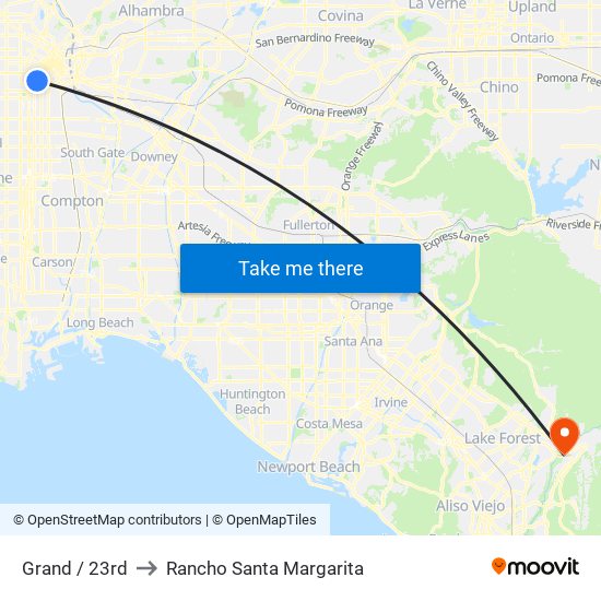 Grand / 23rd to Rancho Santa Margarita map