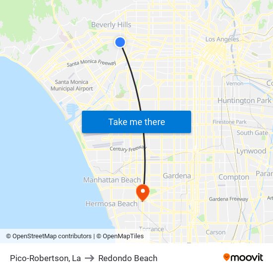 Pico-Robertson, La to Redondo Beach map