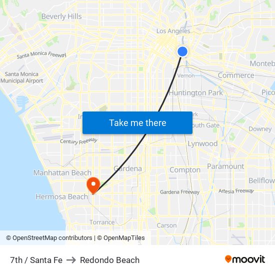 7th / Santa Fe to Redondo Beach map