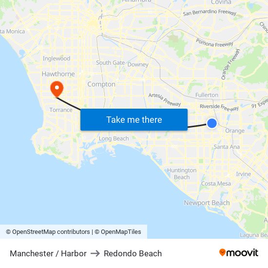 Manchester / Harbor to Redondo Beach map