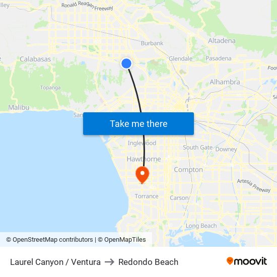 Laurel Canyon / Ventura to Redondo Beach map