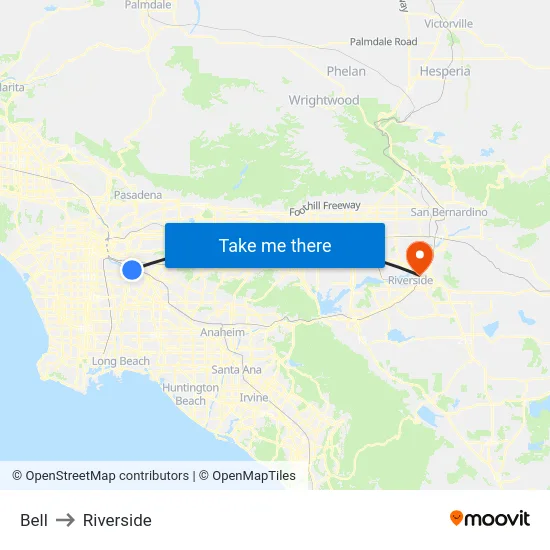 Bell to Riverside map