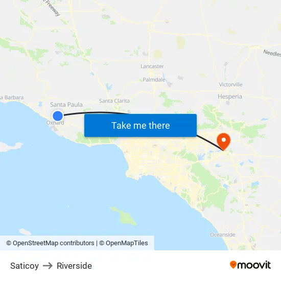Saticoy to Riverside map