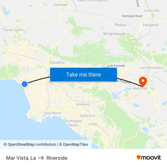 Mar Vista, La to Riverside map