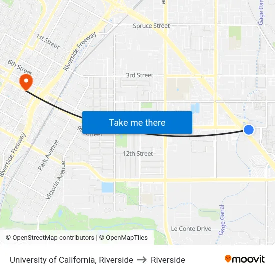University of California, Riverside to Riverside map