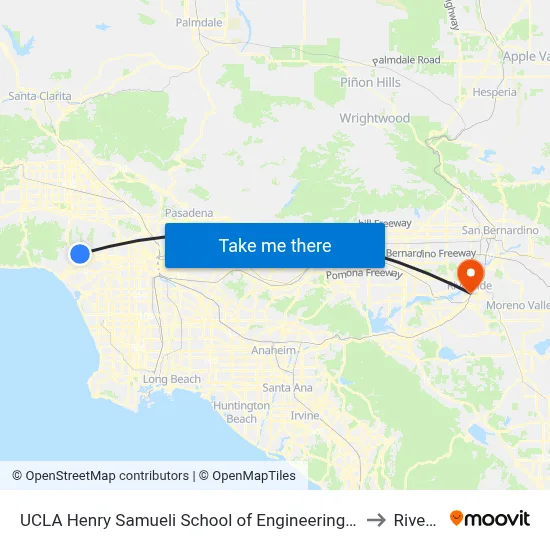 UCLA Henry Samueli School of Engineering and Applied Science to Riverside map