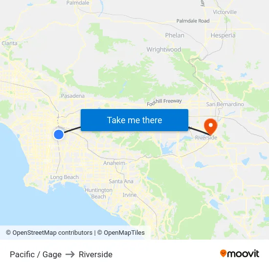 Pacific / Gage to Riverside map