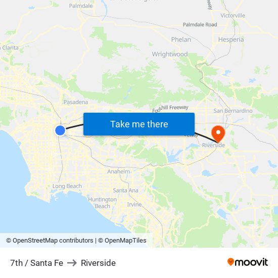 7th / Santa Fe to Riverside map