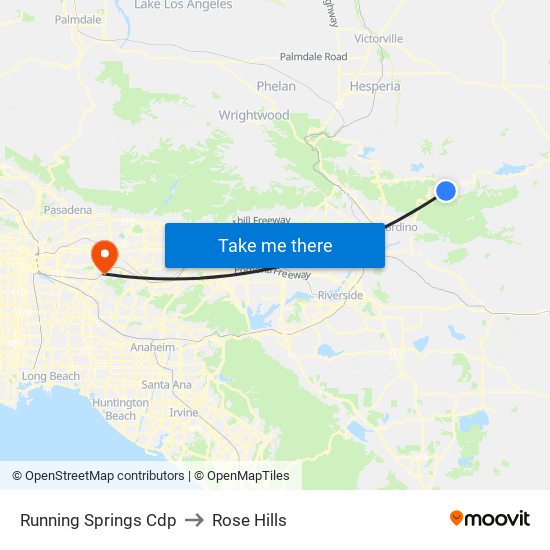 Running Springs Cdp to Rose Hills map