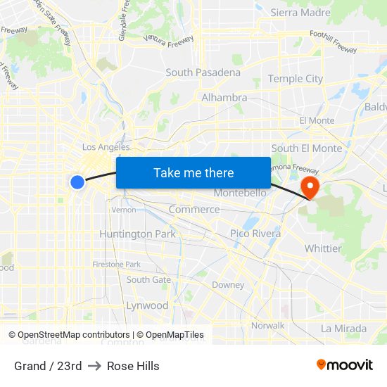 Grand / 23rd to Rose Hills map