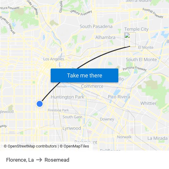 Florence, La to Rosemead map