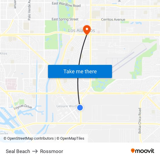 Seal Beach to Rossmoor map