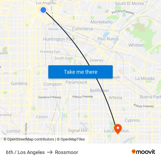 6th / Los Angeles to Rossmoor map