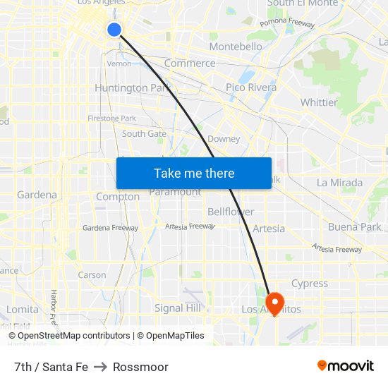 7th / Santa Fe to Rossmoor map