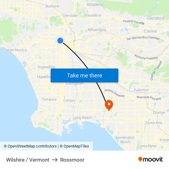 Wilshire / Vermont to Rossmoor map