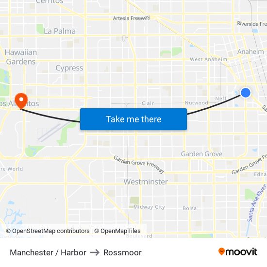 Manchester / Harbor to Rossmoor map