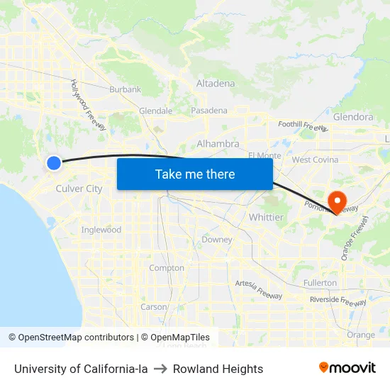 University of California-la to Rowland Heights map