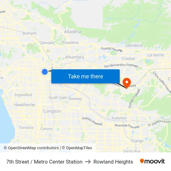 7th Street / Metro Center Station to Rowland Heights map