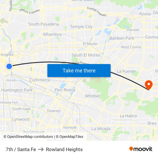 7th / Santa Fe to Rowland Heights map