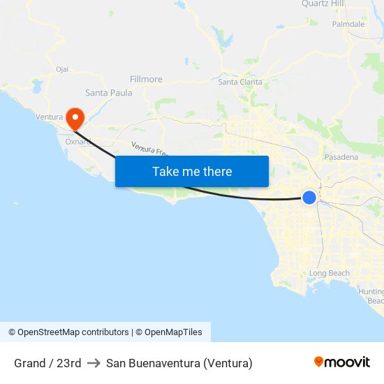 Grand / 23rd to San Buenaventura (Ventura) map