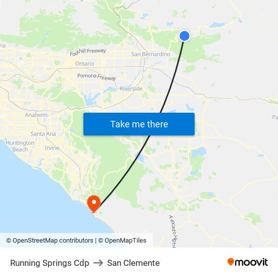 Running Springs Cdp to San Clemente map