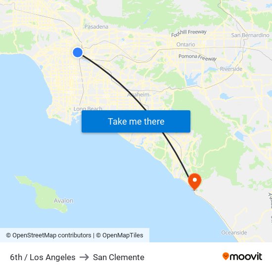 6th / Los Angeles to San Clemente map