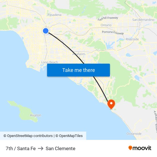 7th / Santa Fe to San Clemente map