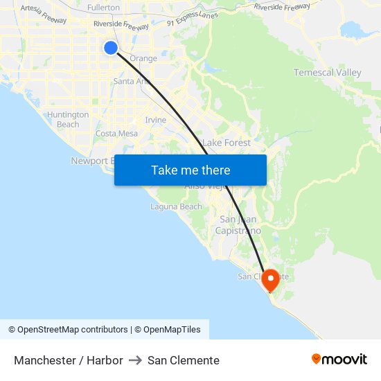 Manchester / Harbor to San Clemente map