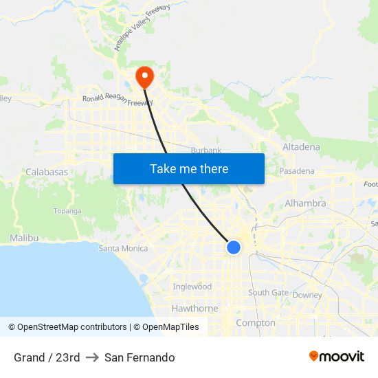 Grand / 23rd to San Fernando map