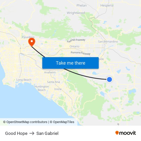 Good Hope to San Gabriel map