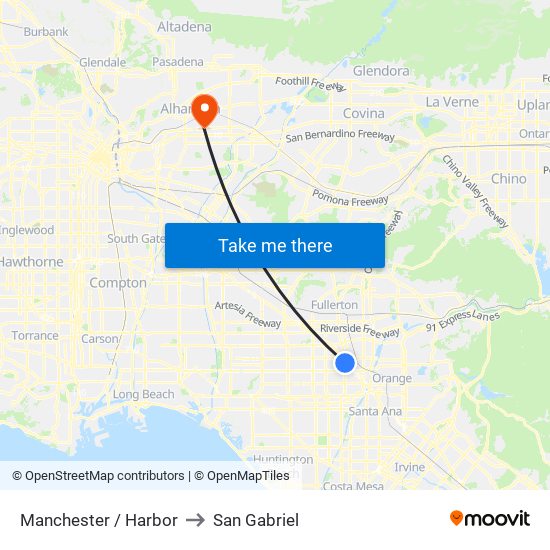 Manchester / Harbor to San Gabriel map
