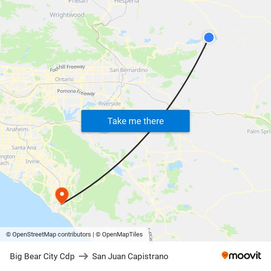 Big Bear City Cdp to San Juan Capistrano map