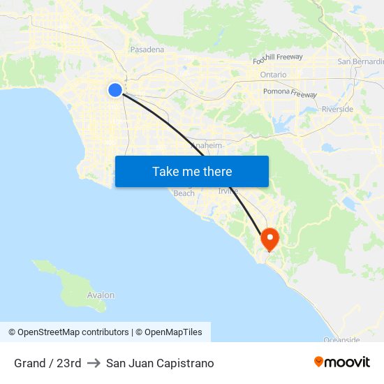 Grand / 23rd to San Juan Capistrano map