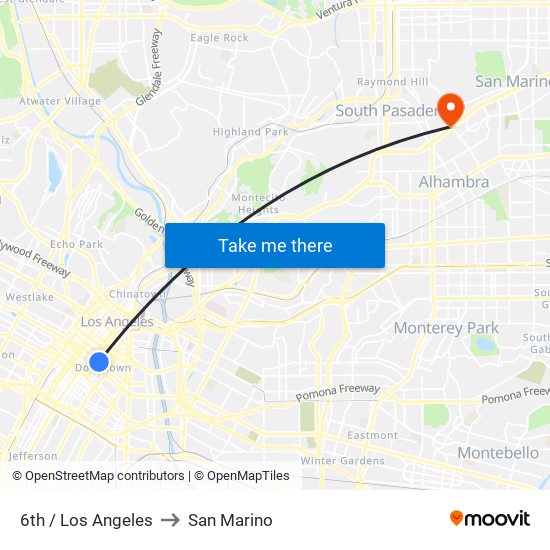 6th / Los Angeles to San Marino map