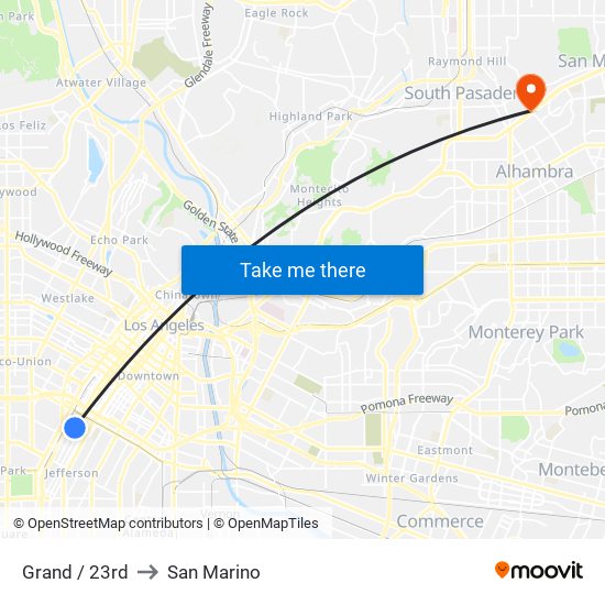 Grand / 23rd to San Marino map