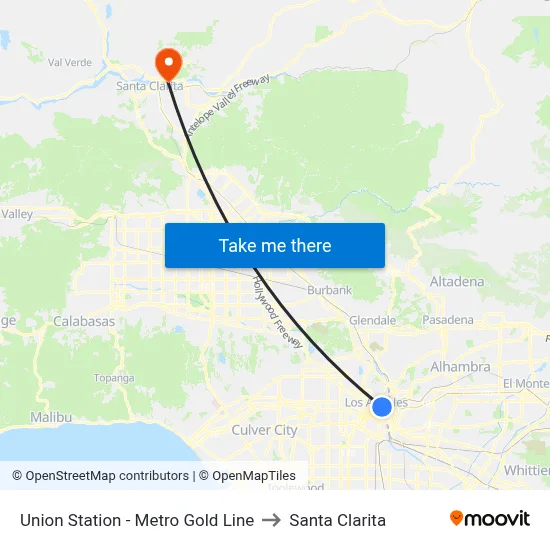 Union Station - Metro Gold Line to Santa Clarita map