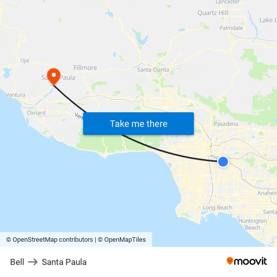 Bell to Santa Paula map