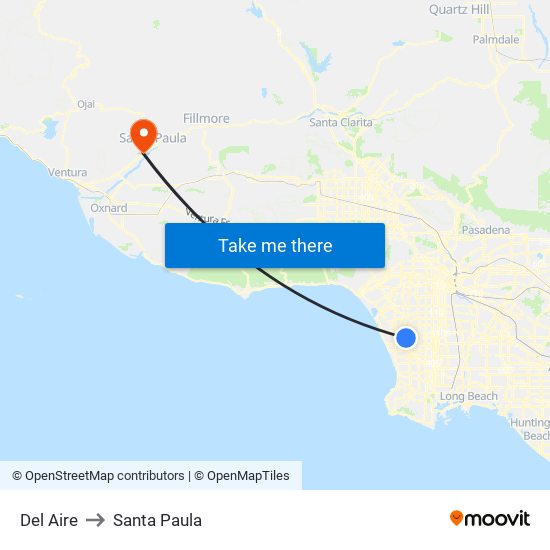 Del Aire to Santa Paula map