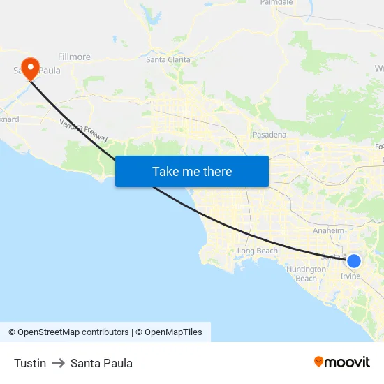 Tustin to Santa Paula map