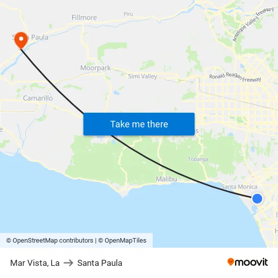 Mar Vista to Santa Paula map