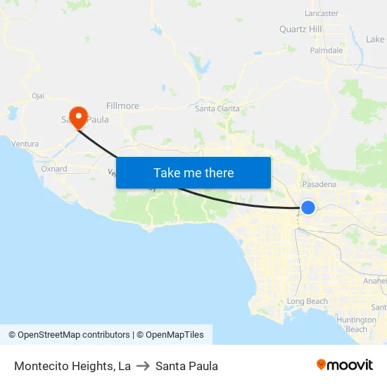 Montecito Heights to Santa Paula map